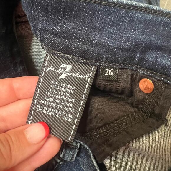 7 For All Mankind The Ankle Skinny Tuxedo Stripe Jeans Size 26 - Picture 5 of 5